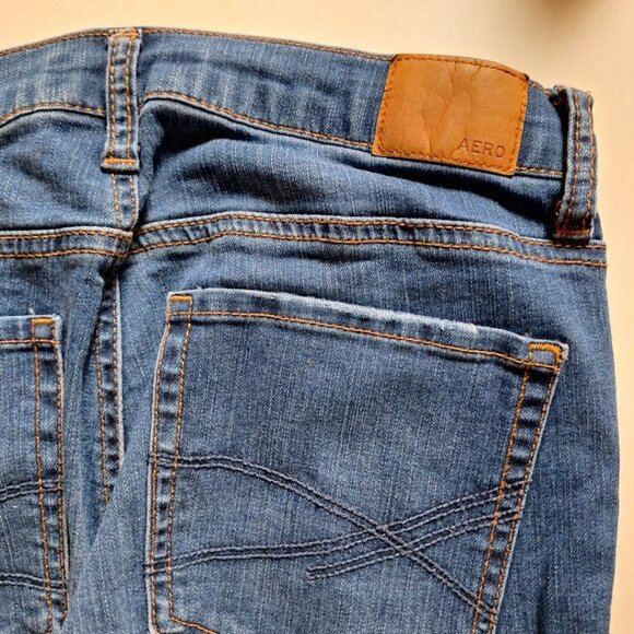 Aero High Rise Womens Size 6 Ripped Distressed Blue Jeans Regular - Picture 9 of 13